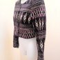 New H&M Divided 10 Jacket Purple Tribal Cropped Long Sleeve Lined Geometric