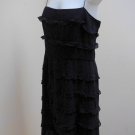 Kay Unger 8 M Little Black Dress Silk Tiered Ruffled Cocktail Holiday