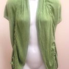 Sweet Sinful M Cardigan Green Ruched Open Draped Stretchy Sweater Spring Sweet Sinful M Cardigan Green Ruched Open Draped Stretchy Sweater Spring