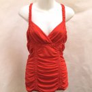 Deletta Small Top Red Ruched Fitted Sleeveless Tank Shirt Anthropologie Deletta Small Top Red Ruched Fitted Sleeveless Tank Shirt Anthropologie