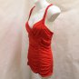 Deletta Small Top Red Ruched Fitted Sleeveless Tank Shirt Anthropologie