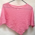 American City Wear Girls 10/12 Poncho Pink Crochet Lightweight ACW Kids