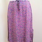 Ann Taylor Loft 4 Skirt Pink Purple Floral Rayon Drawstring Slit Ann Taylor Loft 4 Skirt Pink Purple Floral Rayon Drawstring Slit