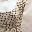 French Connection Sz 2 Dress Beige Black Geometric Rayon Cap Sleeve Scoop Neck French Connection Sz 2 Dress Beige Black Geometric Rayon Cap Sleeve Scoop Neck