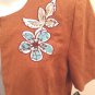 Madison Leigh 10 Jacket Dijon Rust Linen Blend Open Front Short Sleeve