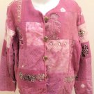 Dressbarn M Jacket Pink Tapestry Textured Embroidered Floral Dressbarn M Jacket Pink Tapestry Textured Embroidered Floral