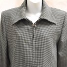Victor Victoria Jacket 12 IT 46 Black Check Zip Up Made in Italy Victor Victoria Jacket 12 IT 46 Black Check Zip Up Made in Italy