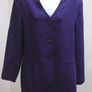 Ann Taylor 6 Jacket Purple Ribbed Silk V Neck Long Sleeves