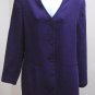 Ann Taylor 6 Jacket Purple Ribbed Silk V Neck Long Sleeves