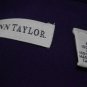 Ann Taylor 6 Jacket Purple Ribbed Silk V Neck Long Sleeves
