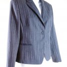 INC Petite Large Jacket 12P Gray Pinstripe Wool Blend Blazer Career