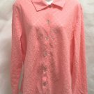 Susan Graver Style XL Top Coral Peach Textured Button Down Long Sleeve Shirt Susan Graver Style XL Top Coral Peach Textured Button Down Long Sleeve Shirt