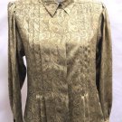 Liz Claiborne 2P Top Gold Paisley Pintuck Button Down Long Sleeve Shirt Petite Liz Claiborne 2P Top Gold Paisley Pintuck Button Down Long Sleeve Shirt Petite