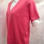 Liz Claiborne Plus Size 2X Top Coral Pink White Layered Look Short Sleeve Shirt