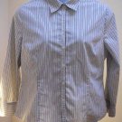 Plus Size 18 Shirt Black White Striped Stretch Long Sleeve Classic Top East 5th