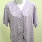 Pendleton 10 Top Purple White Swirl Short Sleeves Button Down Tunic Pendleton 10 Top Purple White Swirl Short Sleeves Button Down Tunic
