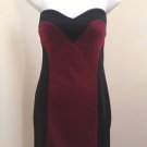 Ya Los Angeles M Dress Black Burgundy Colorblock Bodycon Sheath Strapless Ya Los Angeles M Dress Black Burgundy Colorblock Bodycon Sheath Strapless