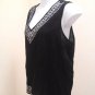 Avenue Plus Size 18 20 Top Black White Embroidered Geometric Tribal Tank