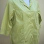 Plus Size 18/20 Top Green Striped Classic Fit 3/4 Sleeve Stretch Shirt Avenue