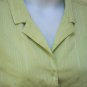 Plus Size 18/20 Top Green Striped Classic Fit 3/4 Sleeve Stretch Shirt Avenue