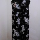 J M Collection 12 Maxi Dress Black White Floral Hawaiian Long Tank Travel