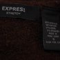 Express Sweater Small Brown Fuzzy Wool Blend Stretch V Neck Pullover Top Sz S