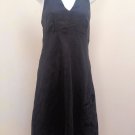 Ann Taylor 2 Black Halter Dress Linen Cutout Embroidered Ann Taylor 2 Black Halter Dress Linen Cutout Embroidered