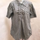 Levi Strauss M Tunic Shirt Dress Blue Plaid Cotton Pockets Short Sleeve Mini Levi Strauss M Tunic Shirt Dress Blue Plaid Cotton Pockets Short Sleeve Mini