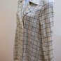 Spring Street M Blazer Black Off White Windowpane Plaid Textured Jacket Career