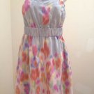 Anthropologie Maeve 8 Dress Gray Pink Silk Watercolor Geometric Strapless Pocket Anthropologie Maeve 8 Dress Gray Pink Silk Watercolor Geometric Strapless Pocket