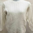 Denim & Co 1X Sweater White Cable Knit Pullover Plus Size Denim & Co 1X Sweater White Cable Knit Pullover Plus Size