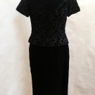 Talbots 6 Dress Black Velvet Floral Bodice Peplum Maxi Evening Special Occasion Talbots 6 Dress Black Velvet Floral Bodice Peplum Maxi Evening Special Occasion