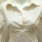Laundry Shelli Sagal XS Top White Beaded Tuxedo Peplum Long Sleeve Shirt Tie