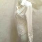 Laundry Shelli Sagal XS Top White Beaded Tuxedo Peplum Long Sleeve Shirt Tie