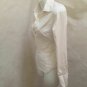 Laundry Shelli Sagal XS Top White Beaded Tuxedo Peplum Long Sleeve Shirt Tie