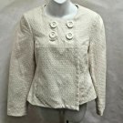 Nicole Miller 4 Blazer Swing Jacket Ivory Textured Geometric