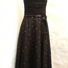 BCBG MaxAzria M Strapless Dress Brown Polka Dot Tulle Formal Prom