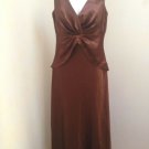 Davids Bridal 8 Brown Cognac Gown Shawl Long Formal Bridesmaid Prom Maxi Dress