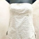 J Crew Sz 0 Top White Texture Strapless Cotton Empire Waist XS Shirt J Crew Sz 0 Top White Texture Strapless Cotton Empire Waist XS Shirt
