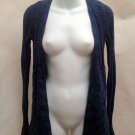 Silence Noise M Open Cardigan Blue Black Marled Ribbed Sweater Long Sleeve