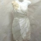 London Times 8 Dress Ivory Organza One Shoulder Rosette Draped Cocktail Wedding London Times 8 Dress Ivory Organza One Shoulder Rosette Draped Cocktail Wedding