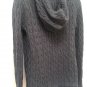 Old Navy Maternity XS Sweater Gray Cable Knit Hooded Deep V Neck Tunic Layering