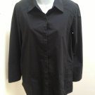 Chicos 1 M Black Tunic Shirt Cotton Stretch Long Sleeve French Cuffs Top Chicos 1 M Black Tunic Shirt Cotton Stretch Long Sleeve French Cuffs Top