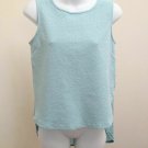 Anthropologie Deletta S Blue Textured & Satin Hi Lo Sleeveless Shirt Anthropologie Deletta S Blue Textured & Satin Hi Lo Sleeveless Shirt