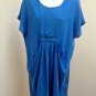Zara Basic T Shirt Tunic Dress M Blue Draped Top New