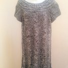 Yvos L Gray Sweater Dress Marled Cable Knit Boat Neck Cap Sleeve Yvos L Gray Sweater Dress Marled Cable Knit Boat Neck Cap Sleeve
