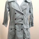 Frenchi M Jacket Green Striped Double Breasted Mini Coat Dress