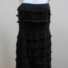 Kay Unger 8 M Little Black Dress Silk Tiered Ruffled Sheath Cocktail Kay Unger 8 M Little Black Dress Silk Tiered Ruffled Sheath Cocktail