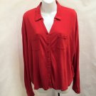 Staring at Stars L Red Button Down Hi Lo Long Sleeves Shirt Staring at Stars L Red Button Down Hi Lo Long Sleeves Shirt