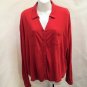 Staring at Stars L Red Button Down Hi Lo Long Sleeves Shirt